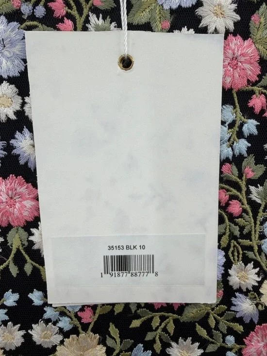 Mac Duggal Girls Floral Embroidered Dress - Black - 10 - New with tags - Picture 6 of 10